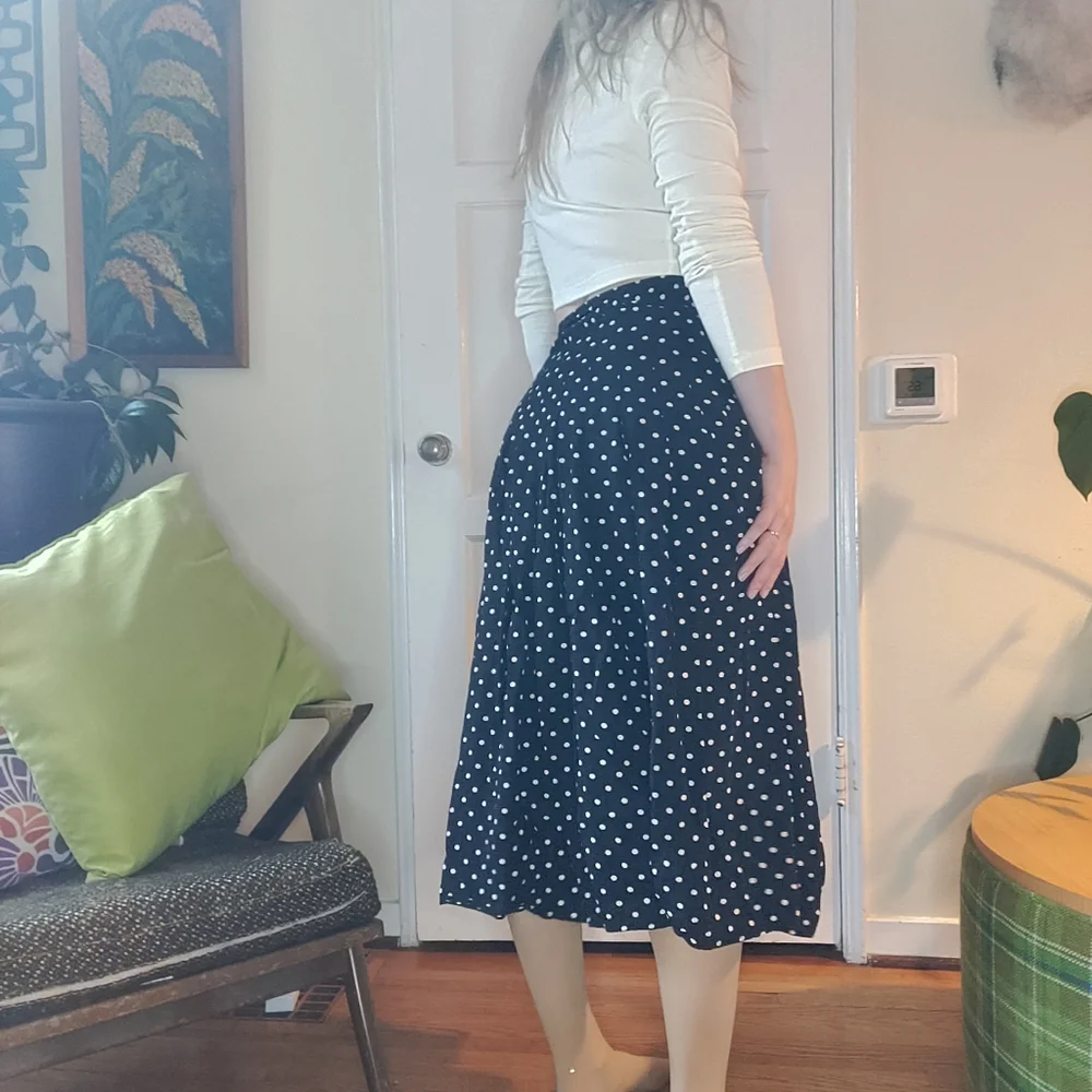 Vintage Ann Taylor Rayon Polkadot Skirt - Picture 4 of 6